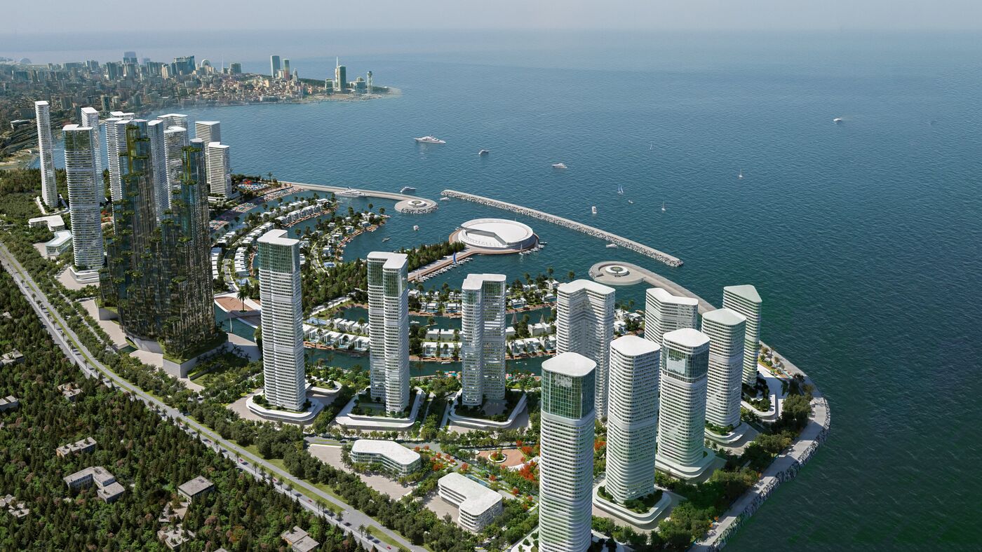 Остров Ambassadori Island Batumi с воздуха